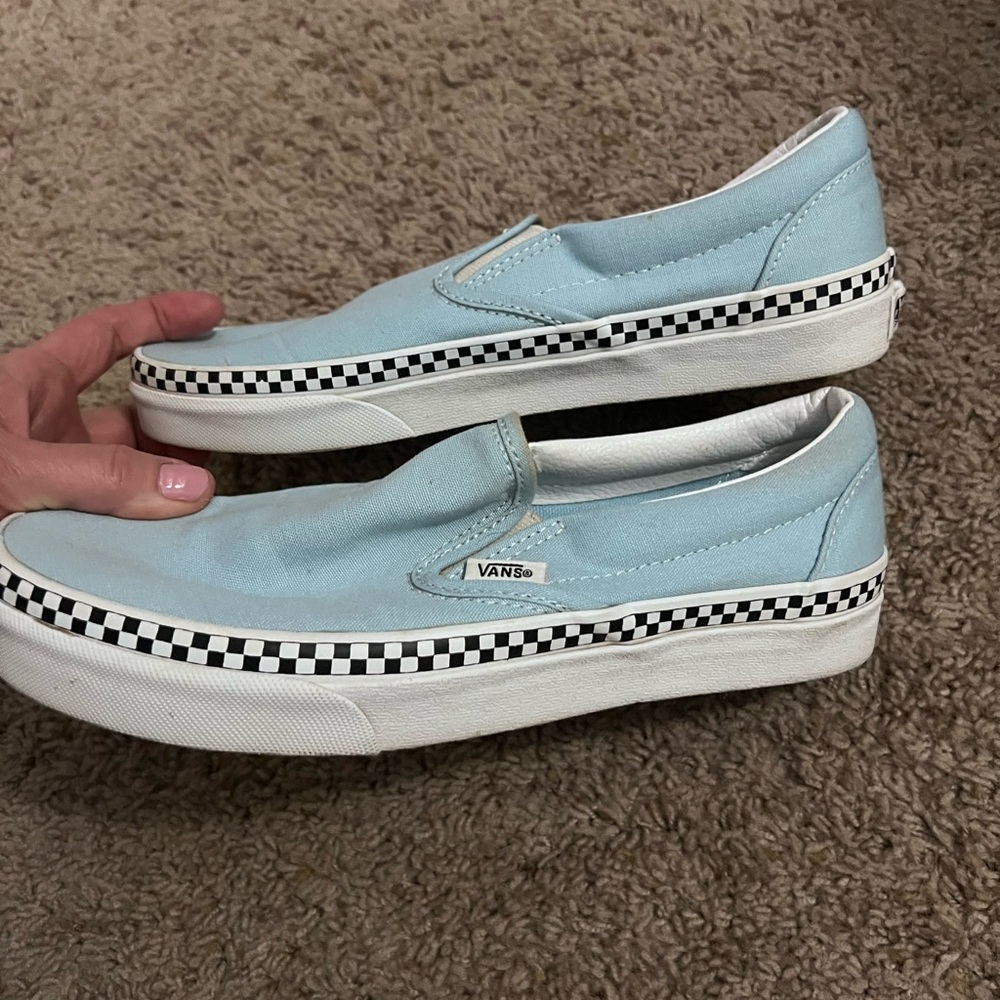 Vans Sky Blue Classic Slip-On Shoes - Picture 4 of 7